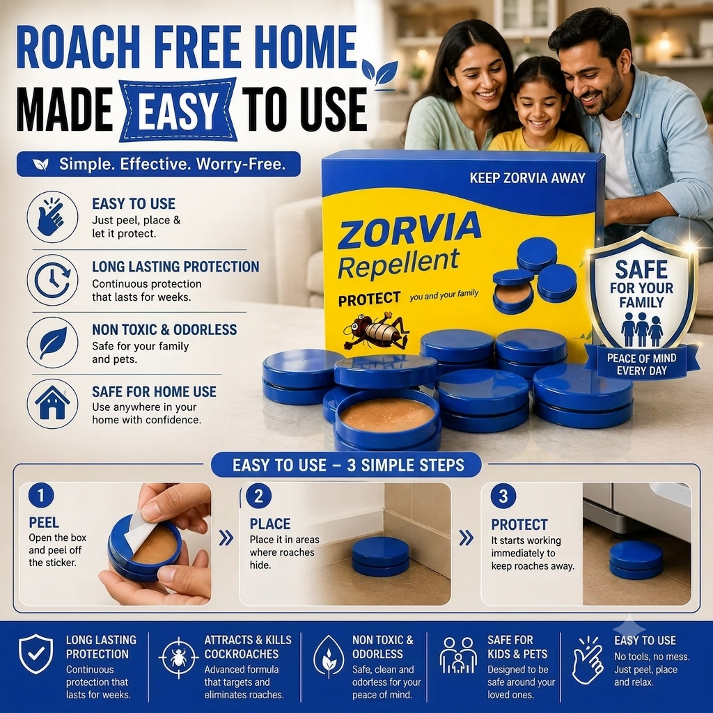 ZORVIA Roach Repellent — Advanced Cockroach Elimination Discs