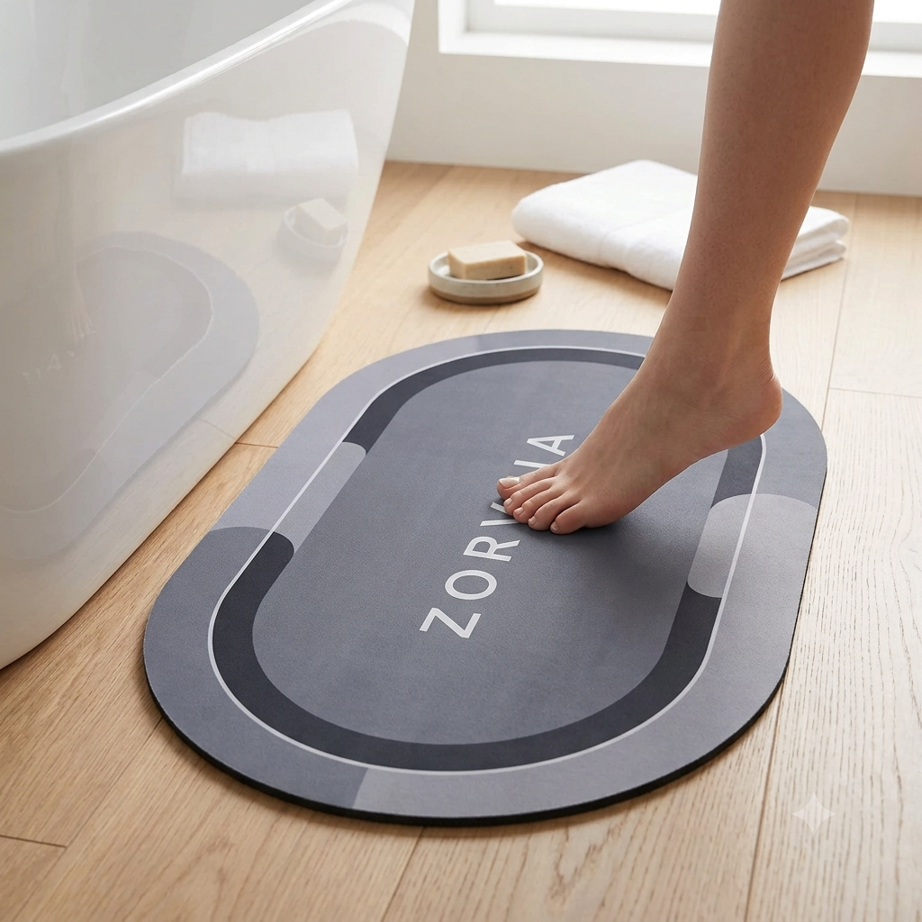 Zorvia™ Diatomaceous Earth Quick-Dry Bath Mat
