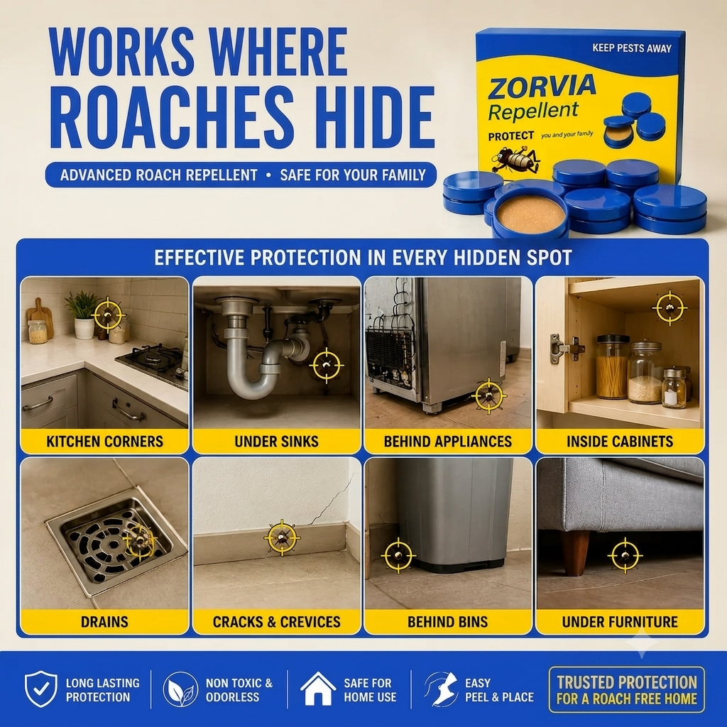 ZORVIA Roach Repellent — Advanced Cockroach Elimination Discs